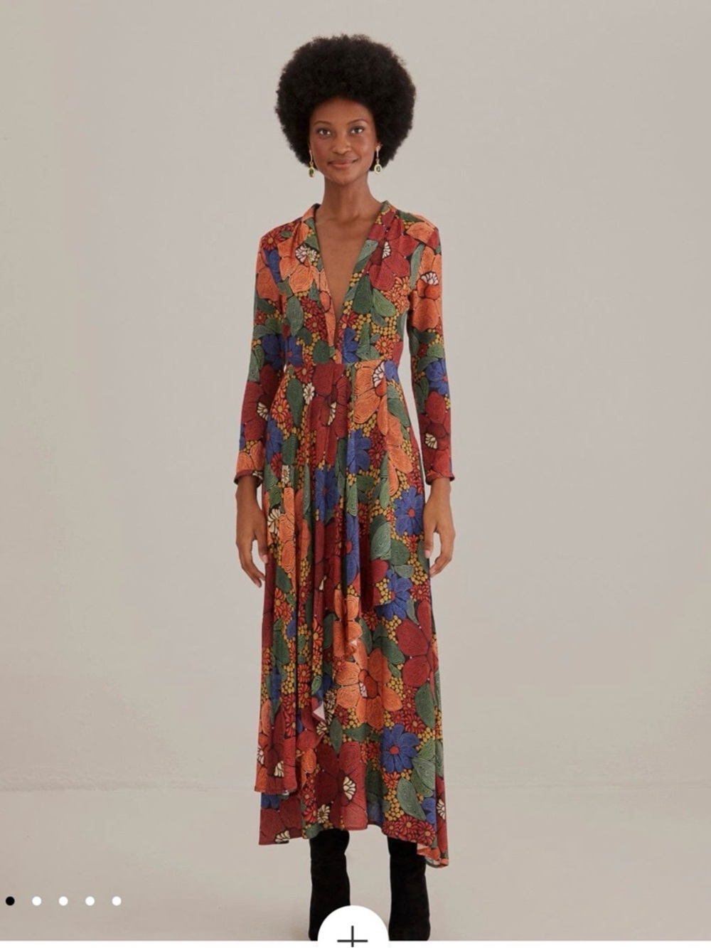 FARM Rio Multicolor Floral Maxi Dress - Red, Blue, Green, Orange